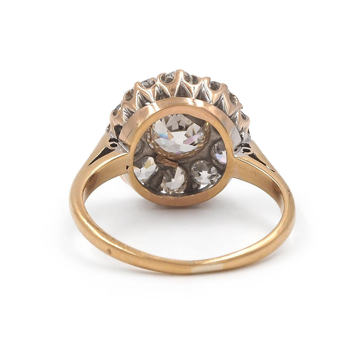 Edwardian 1.00 Ct. Old European Cut Diamond Cluster Engagement Ring