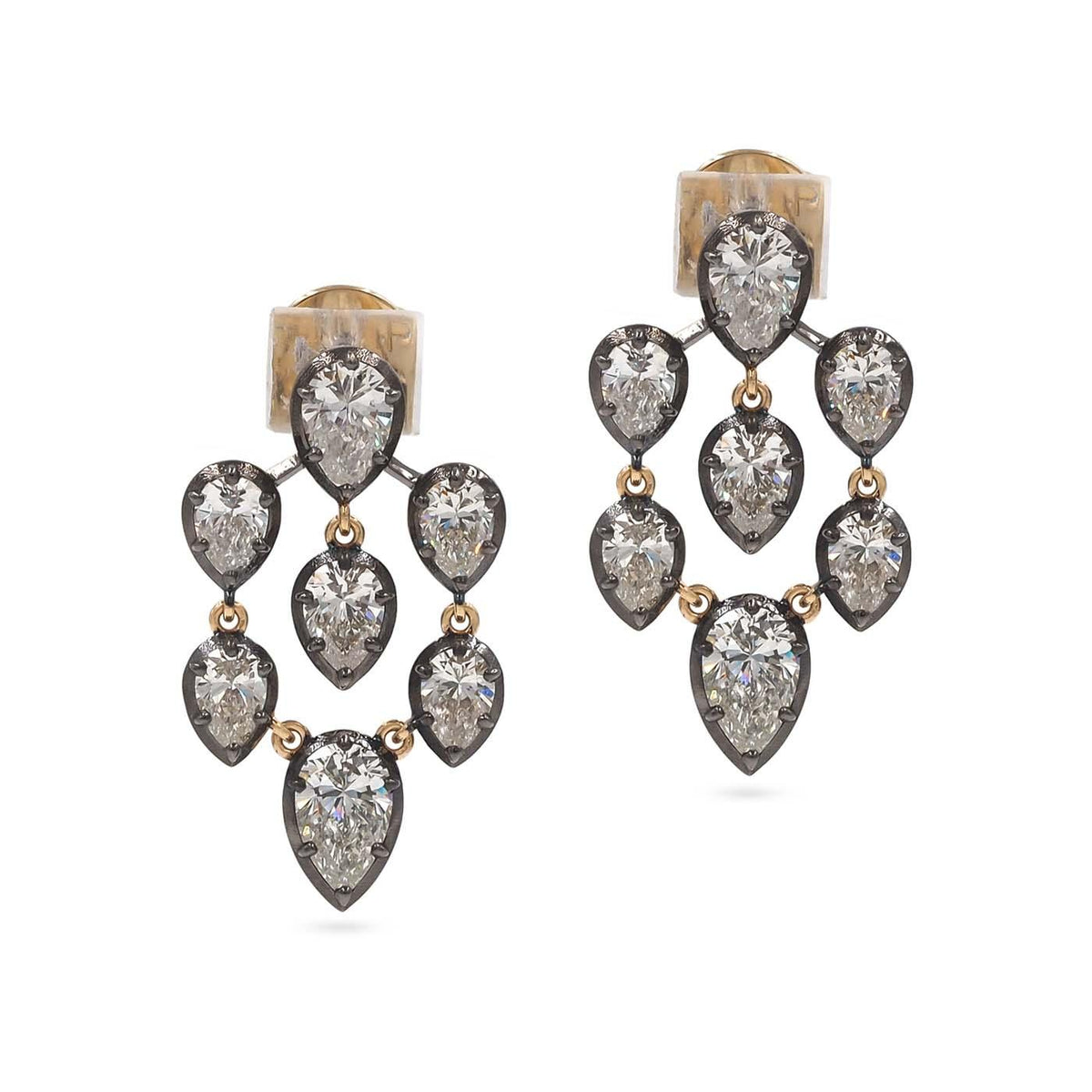 Victorian-Inspired 4.64 Ctw. Pear-Shaped Diamond 'Girandole' Dangle Earrings
