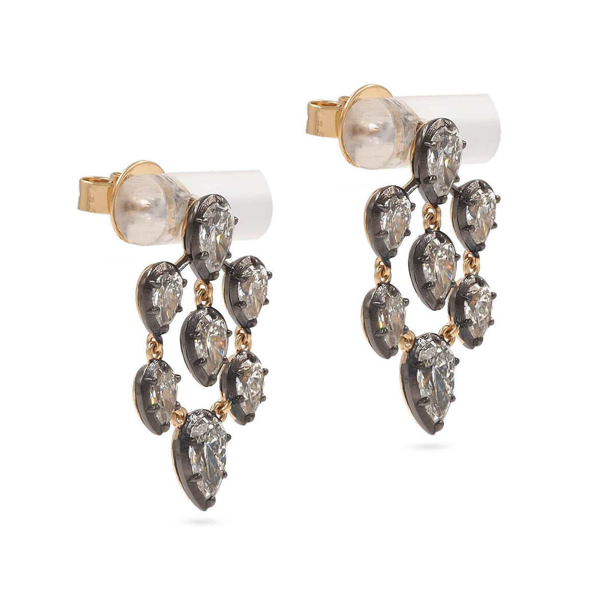 Victorian-Inspired 4.64 Ctw. Pear-Shaped Diamond 'Girandole' Dangle Earrings