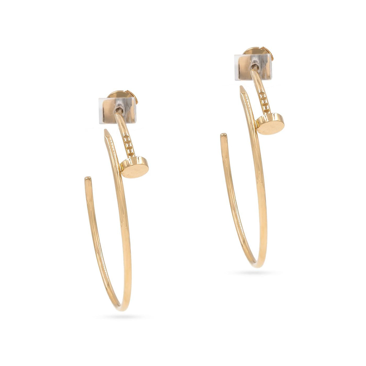 Large 'Juste Un Clou' Curved Nail Earrings by Cartier