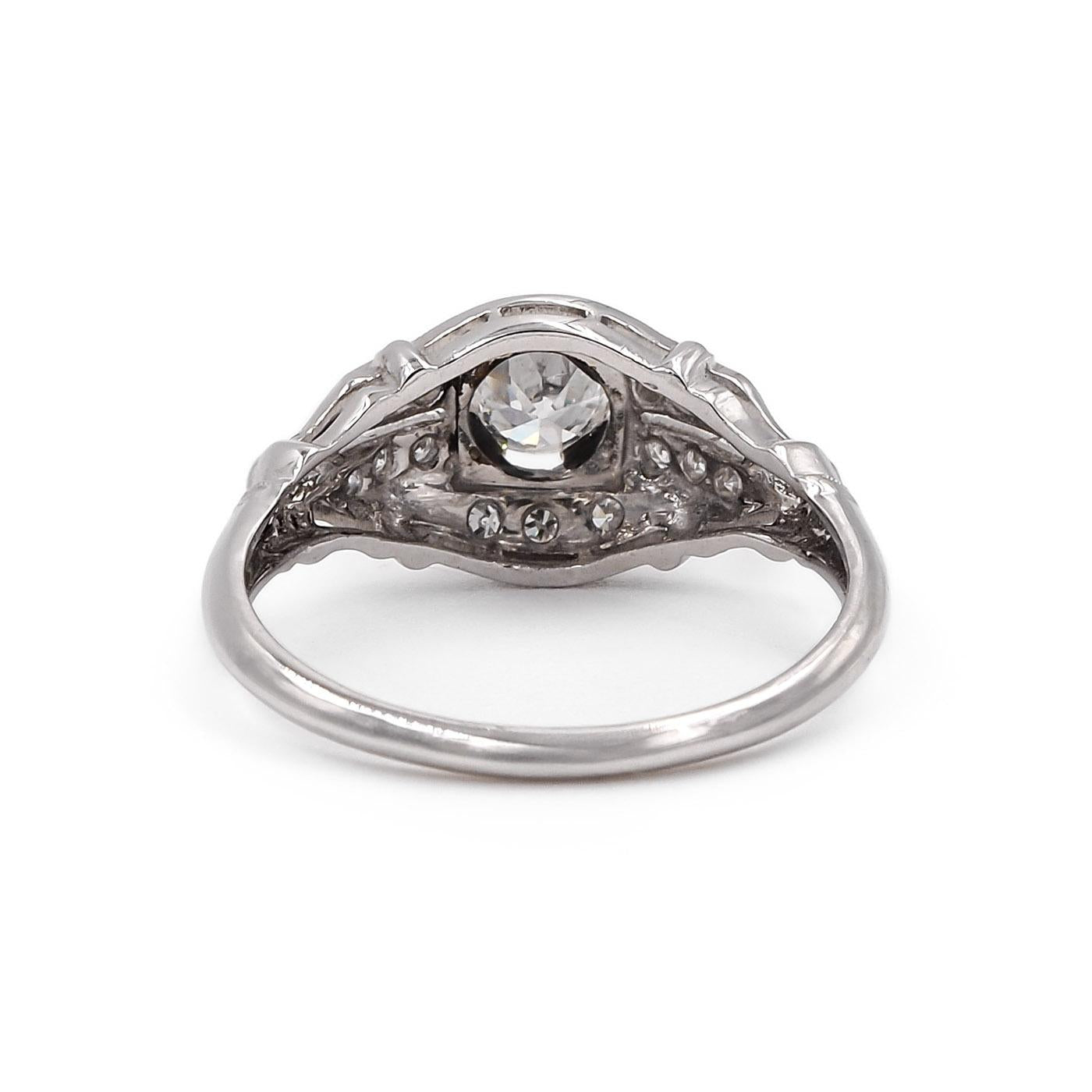 Art Deco 0.30 Ct. Old European Cut Diamond Engagement Ring