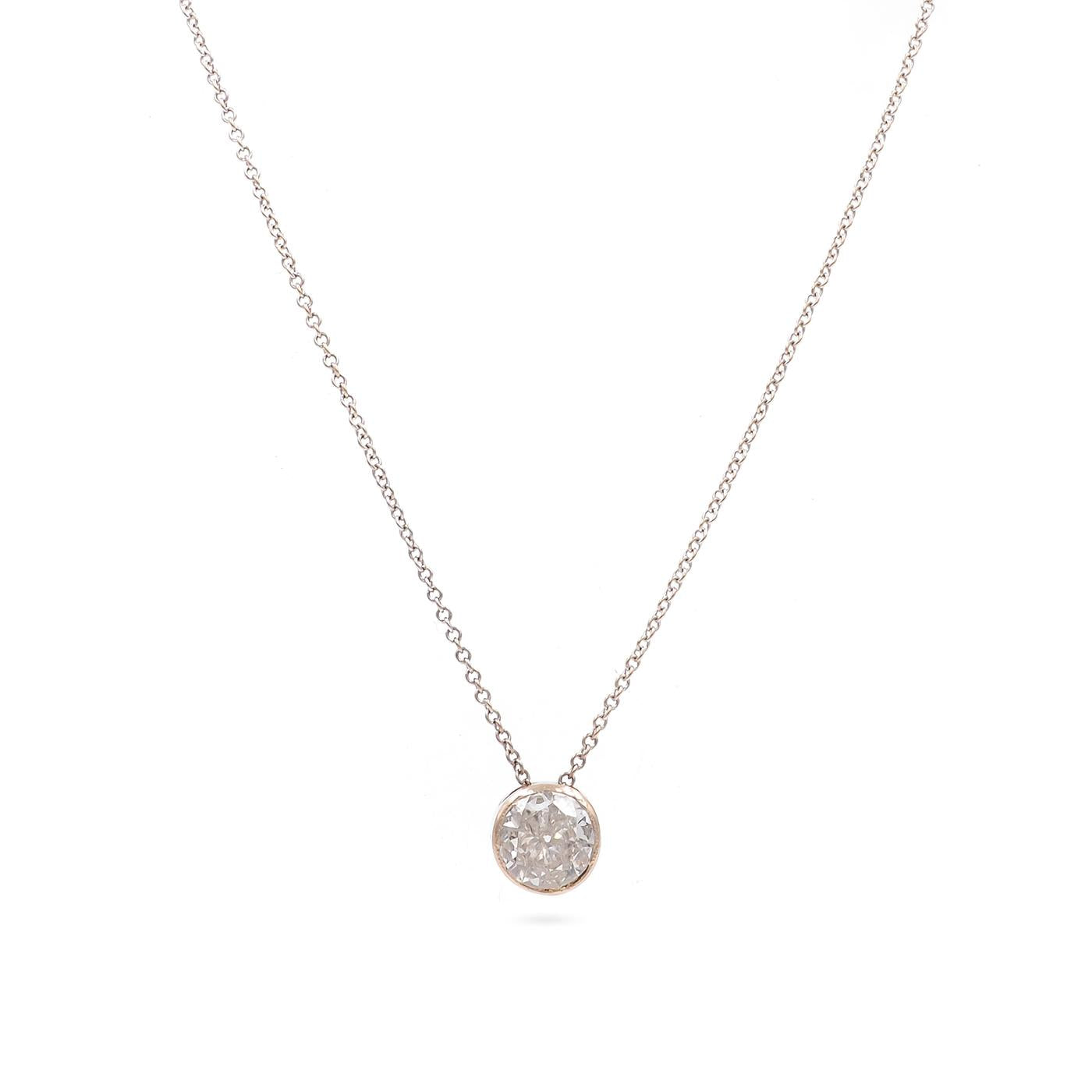 0.73 Ct. Old European Cut Diamond Solitaire Necklace