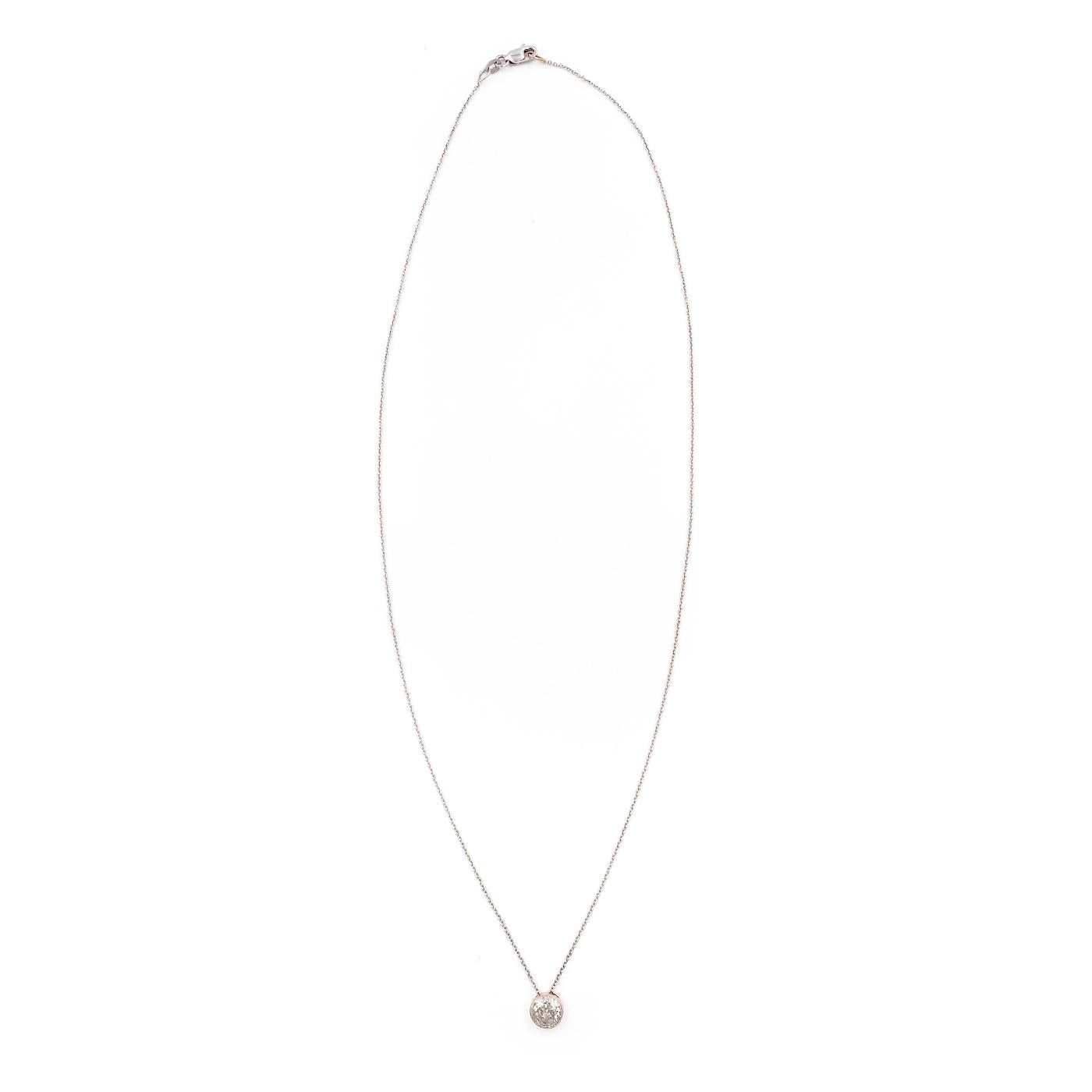 0.73 Ct. Old European Cut Diamond Solitaire Necklace