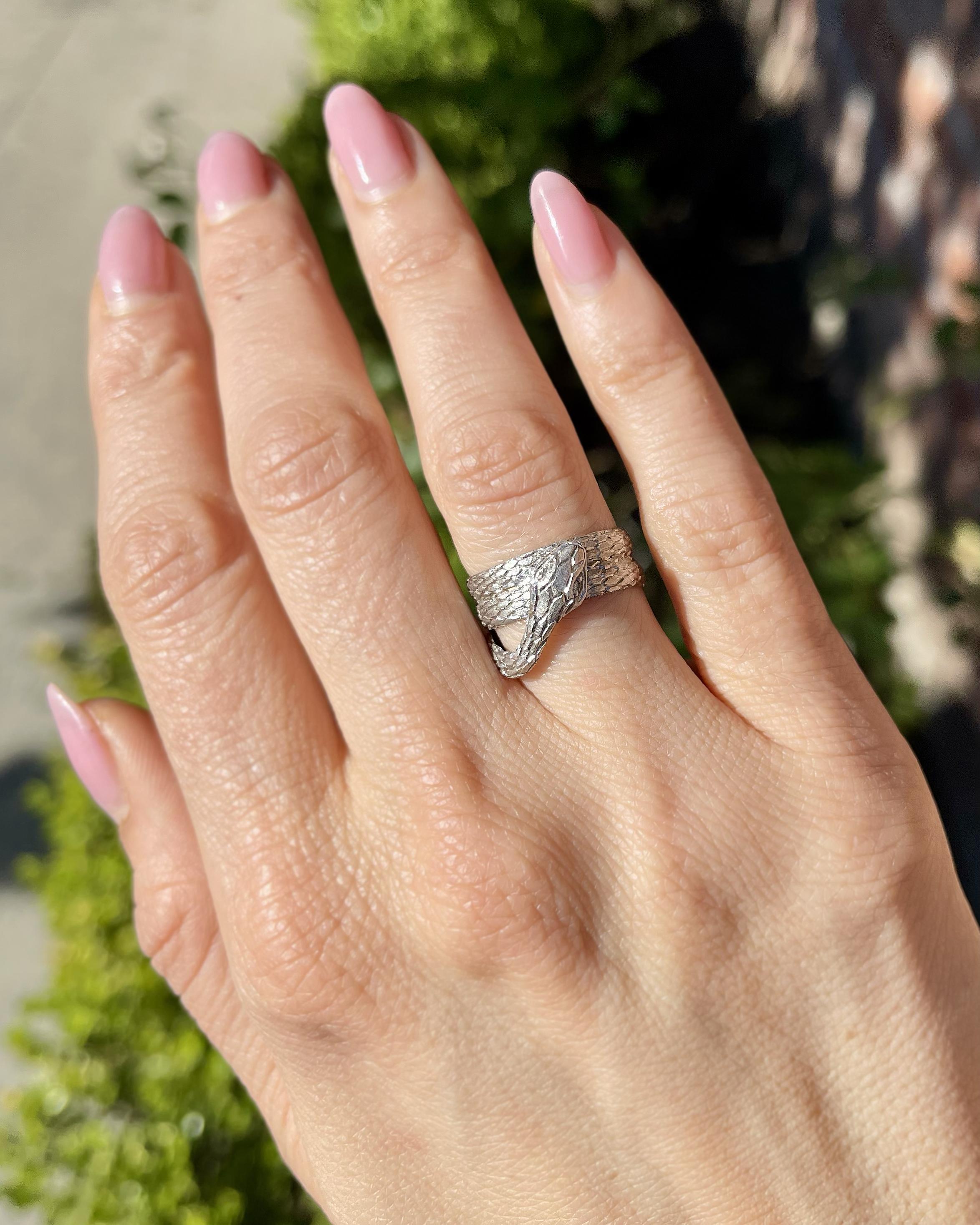 Mid-Century Coiled Snake Ring