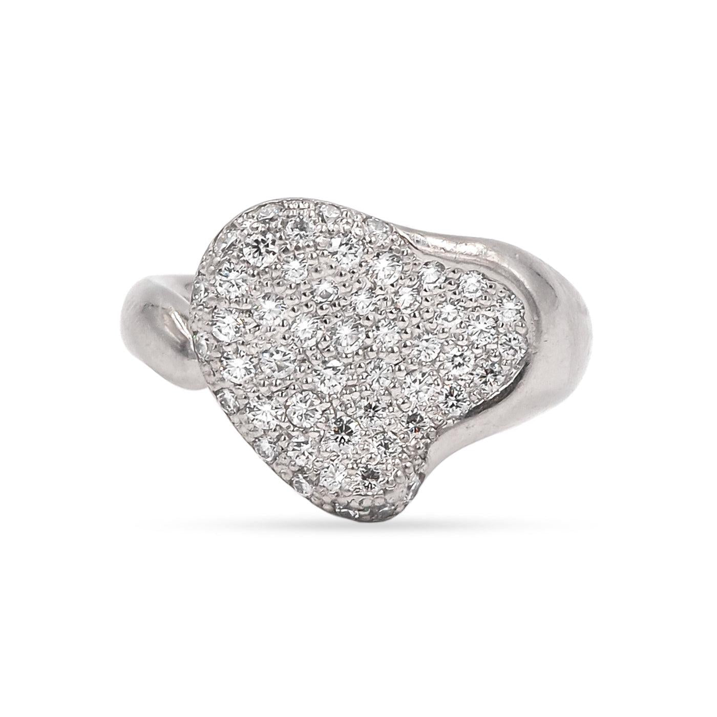 Pavé Diamond Heart Ring By Tiffany & Co.