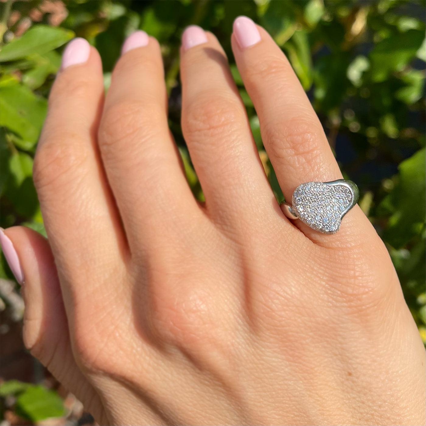 Pavé Diamond Heart Ring By Tiffany & Co.