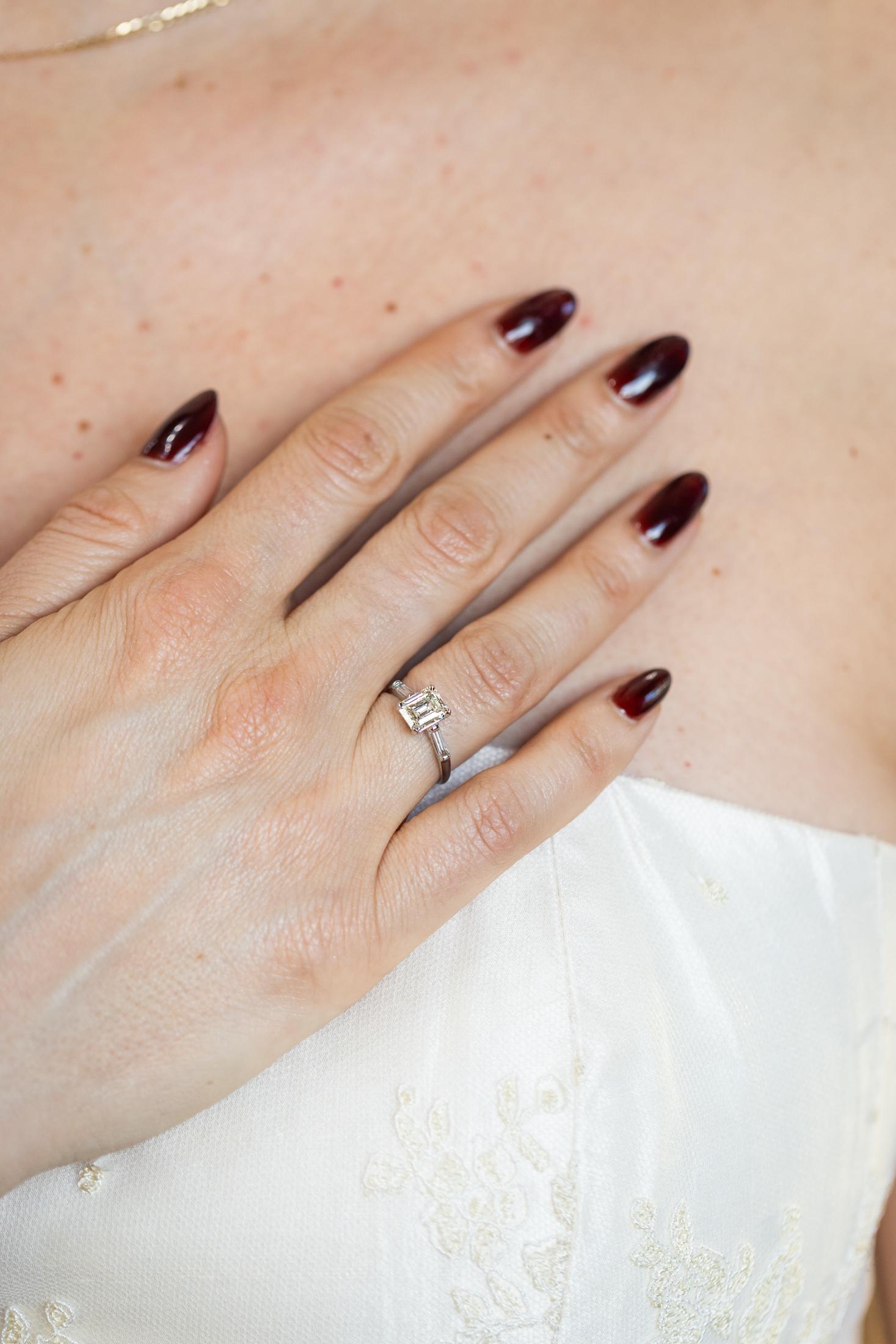 Mid-Century 1.50 Ct. Emerald Cut Diamond Engagement Ring