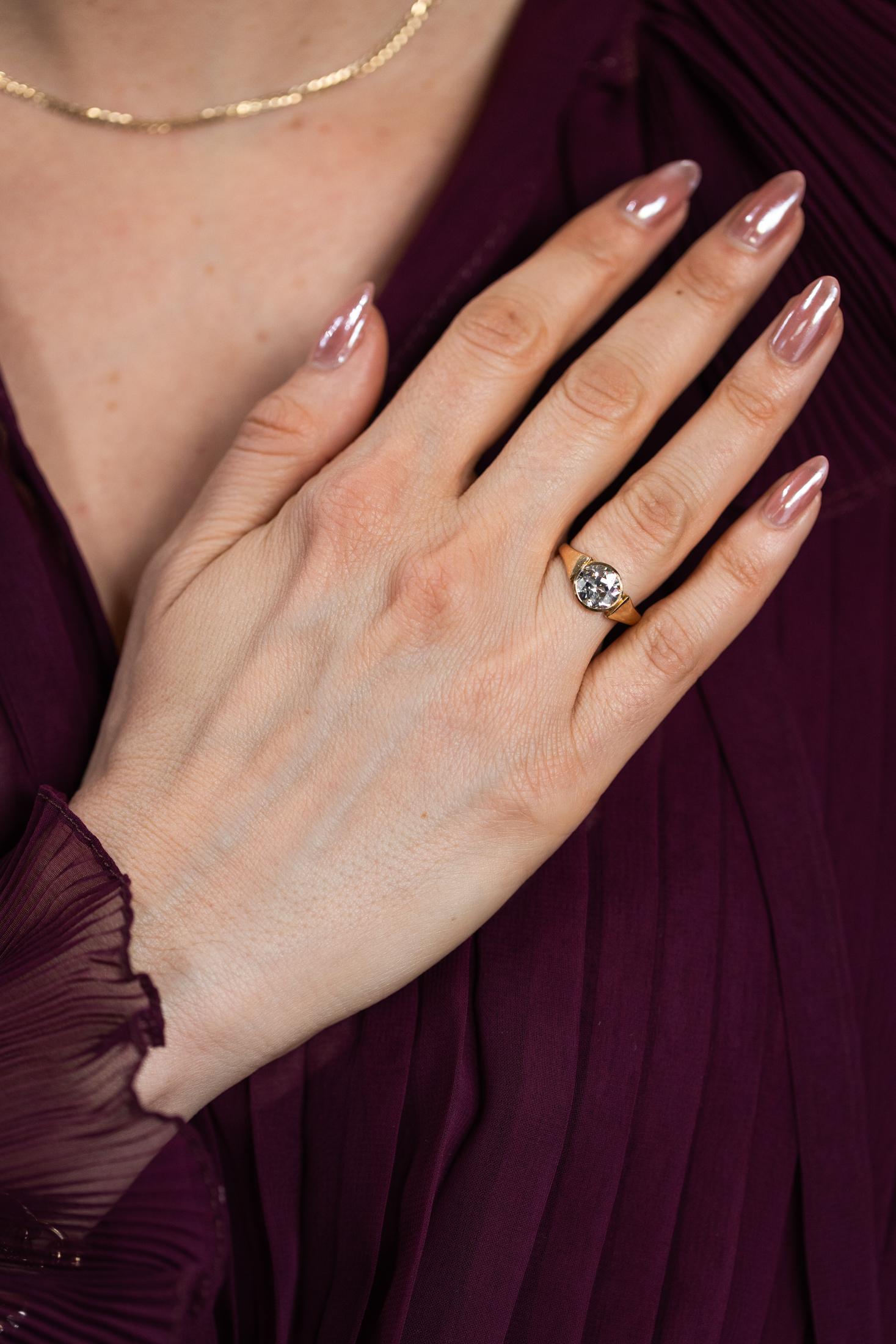 Victorian 2.27 Ct. Old European Cut Diamond Solitaire Engagement Ring