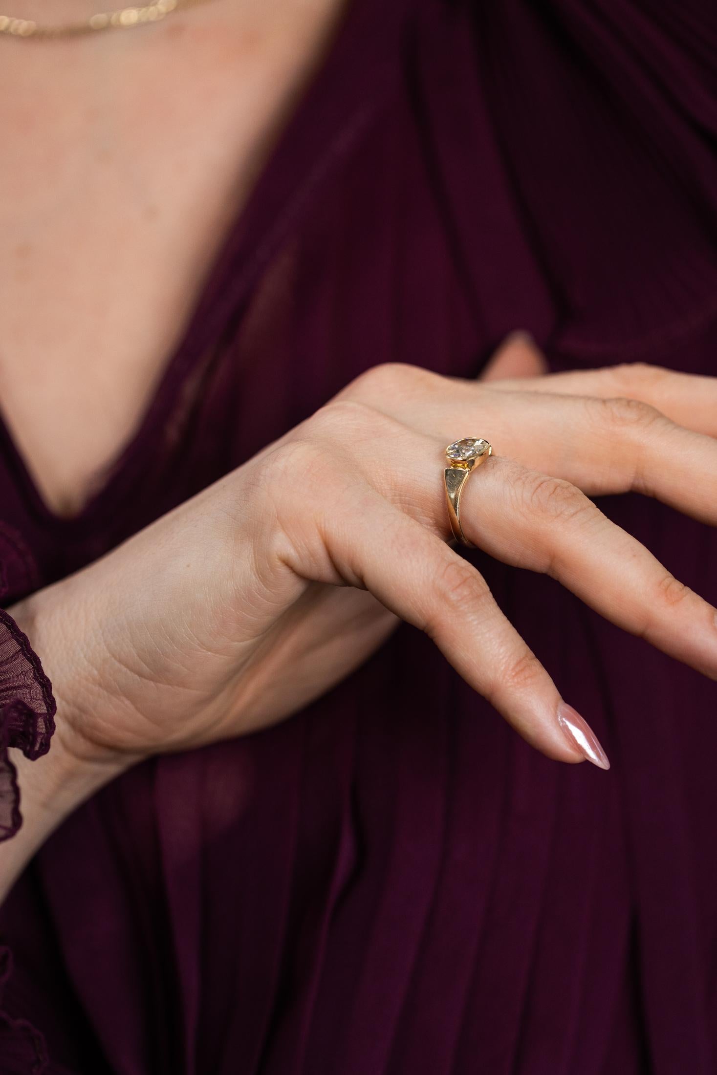 Victorian 2.27 Ct. Old European Cut Diamond Solitaire Engagement Ring