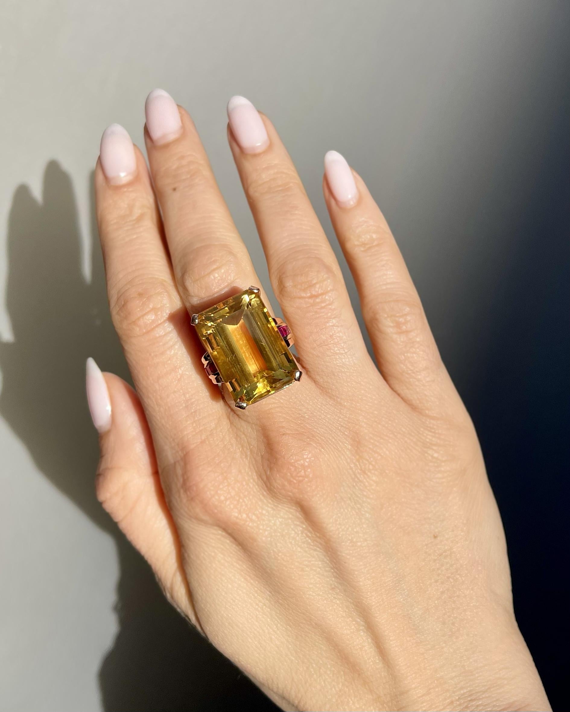 Retro 30 Ct. Citrine & Ruby Dinner Ring by Saks 5th Ave.