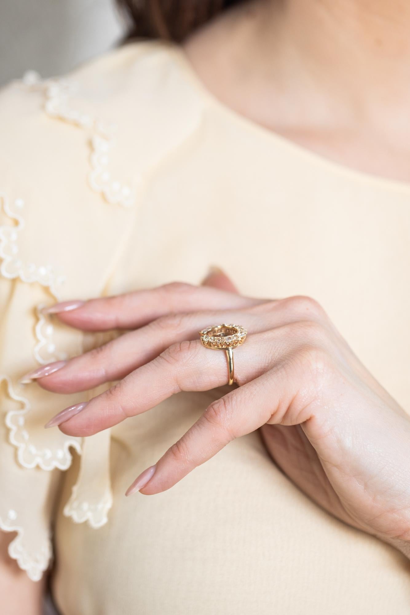 1.53 Ctw. Old European Cut Diamond Horseshoe Ring from Bespoke by Platt