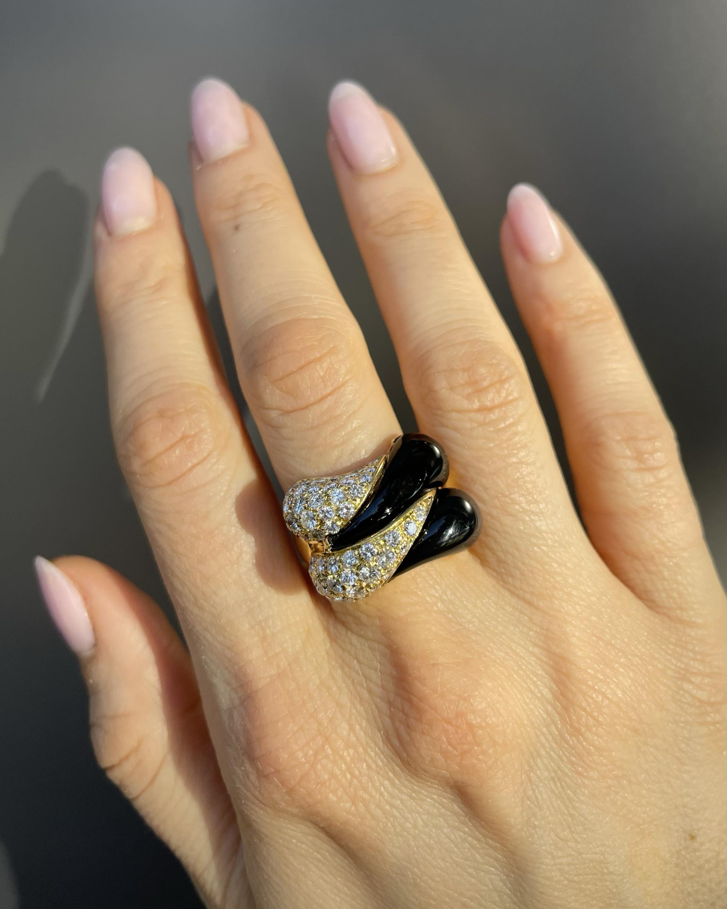 Vintage 2.32 Ctw. Diamond & Onyx Ring