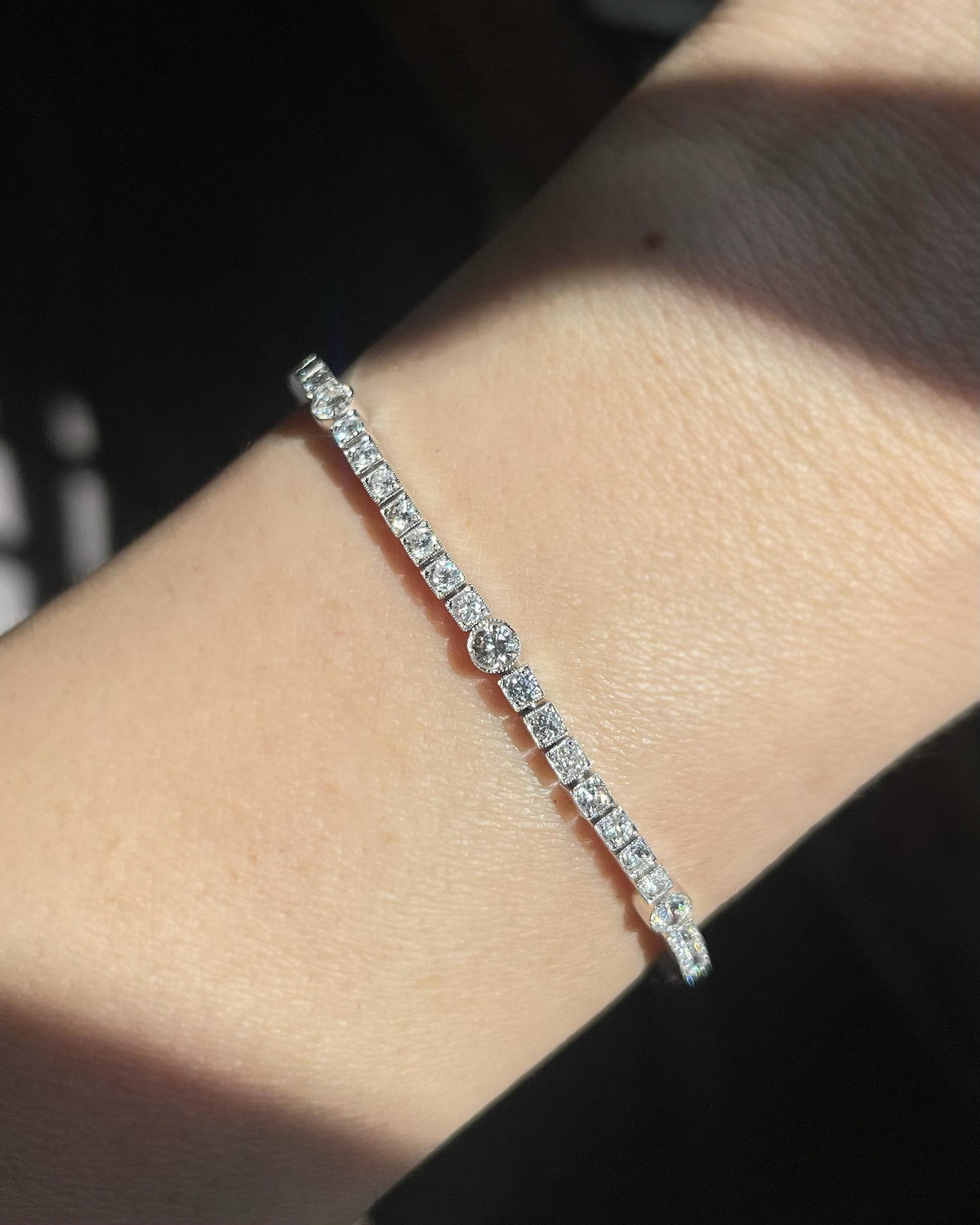 Vintage 3.00 Ctw. Diamond Line Bracelet