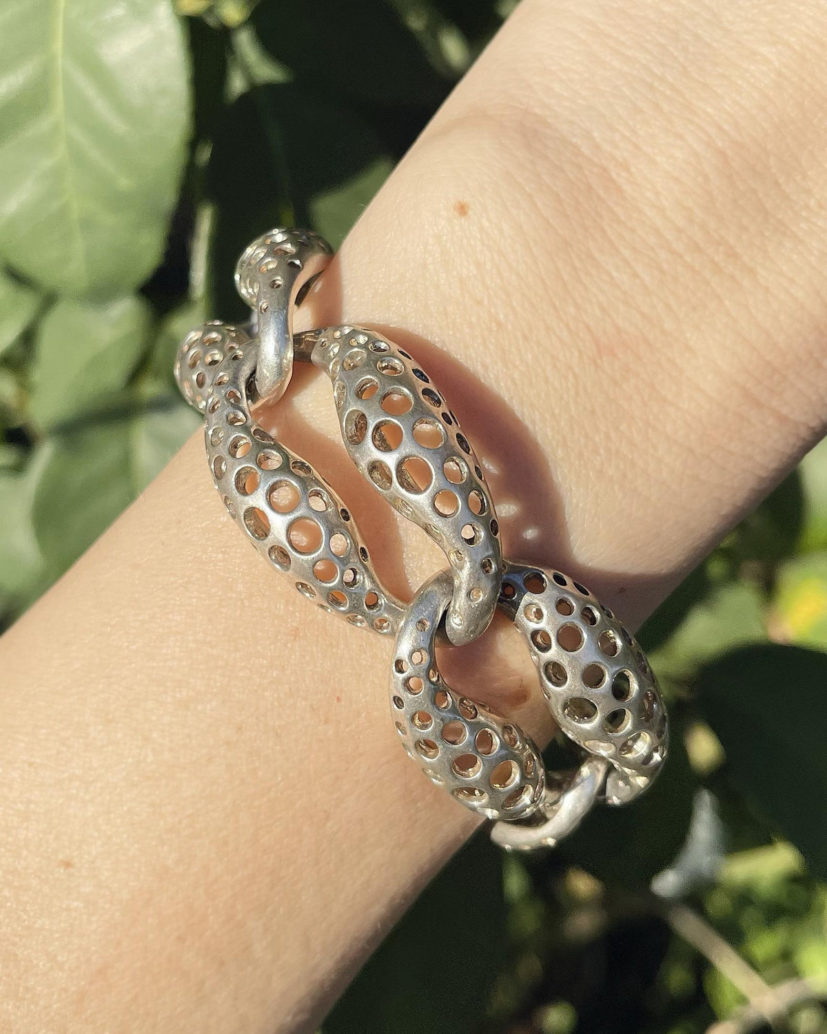 Vintage 'Perforations' Domed Mariner Link Bracelet by Angela Cummings
