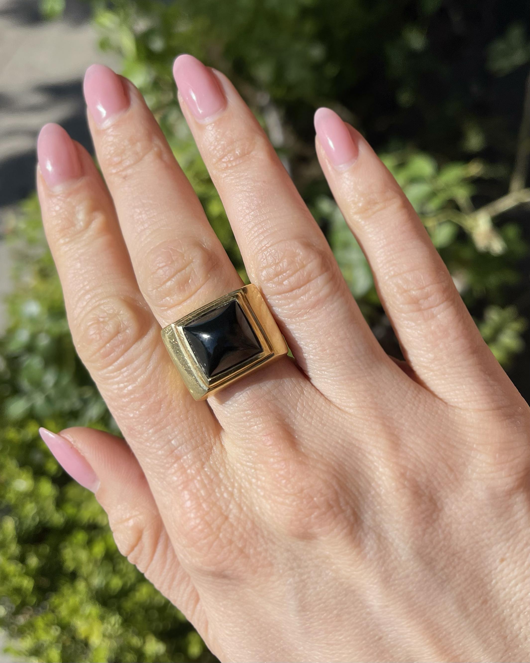 Vintage Pyramidal Onyx Ring