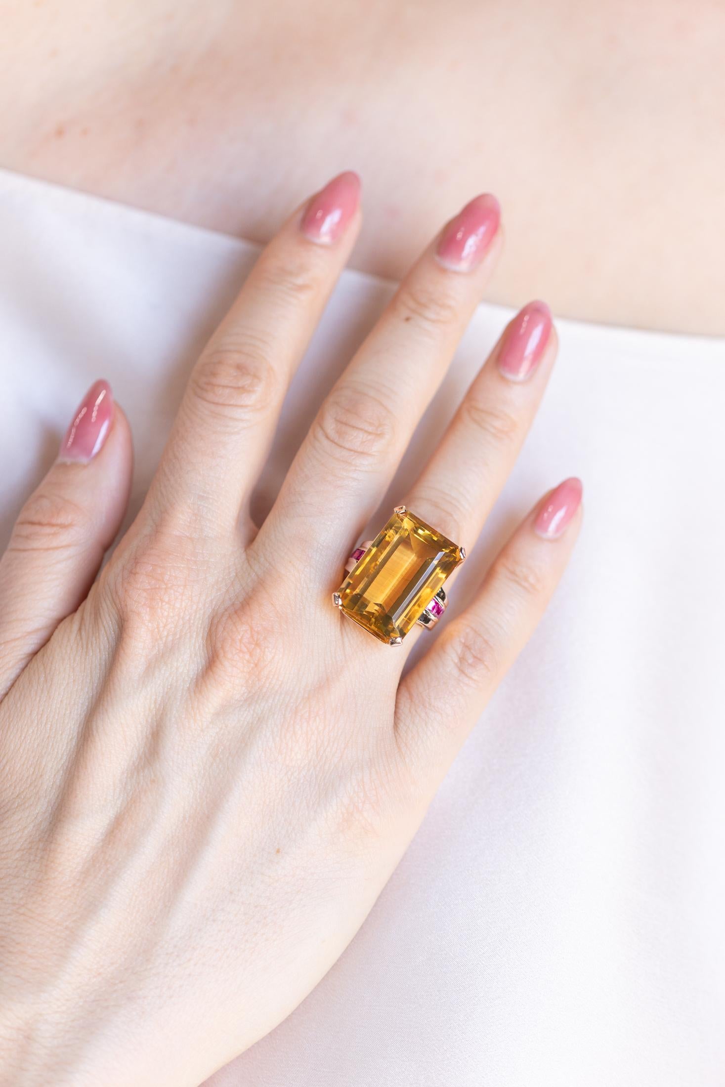 Retro 30 Ct. Citrine & Ruby Dinner Ring by Saks 5th Ave.