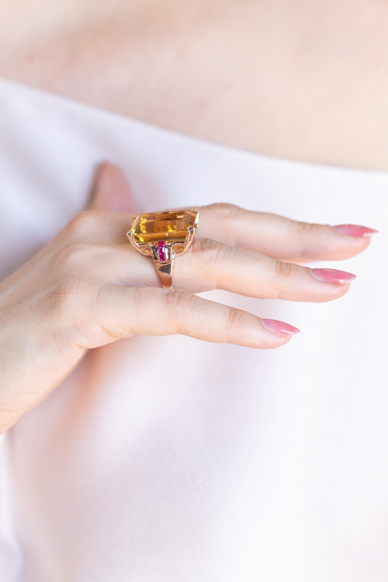 Retro 30 Ct. Citrine & Ruby Dinner Ring by Saks 5th Ave.
