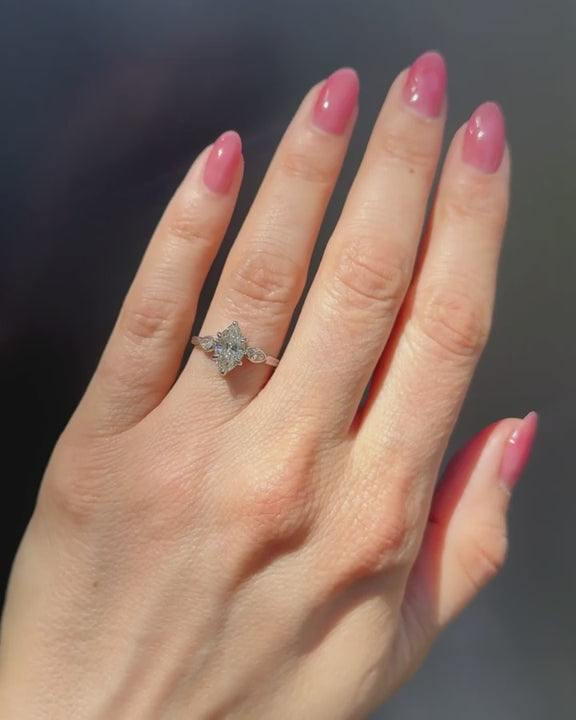 Mid-Century 1.54 Ct. Marquise Cut Diamond Engagement Ring