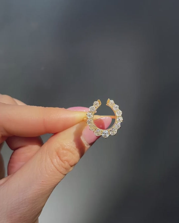 2.00 Ctw. Old Mine Cut Diamond Horseshoe Ring from Bespoke by Platt