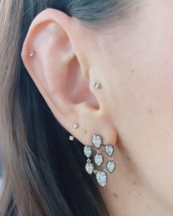 Victorian-Inspired 4.64 Ctw. Pear-Shaped Diamond 'Girandole' Dangle Earrings