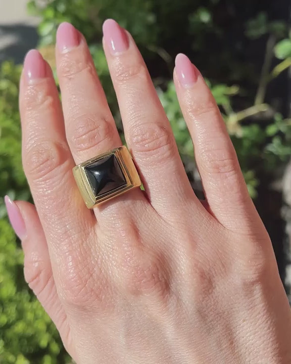 Vintage Pyramidal Onyx Ring