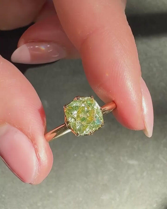 Edwardian 2.15 ct. Old Mine Cut Diamond Solitaire Engagement Ring