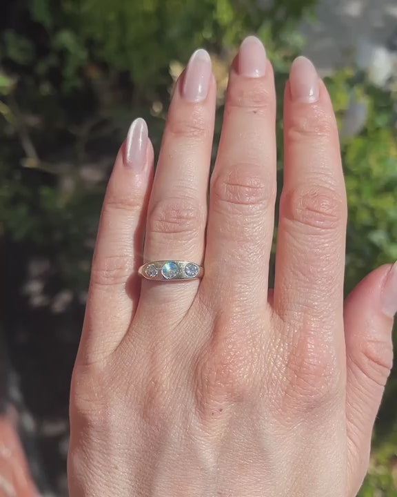 Vintage 3-Stone Diamond Gypsy Ring