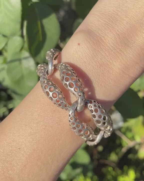 Vintage 'Perforations' Domed Mariner Link Bracelet by Angela Cummings