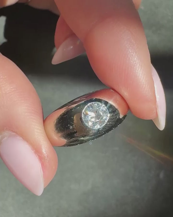 Art Deco 0.60 Ct. Old European Cut Diamond Domed Gypsy Ring