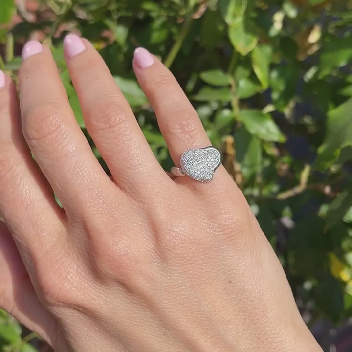 Pavé Diamond Heart Ring By Tiffany & Co.