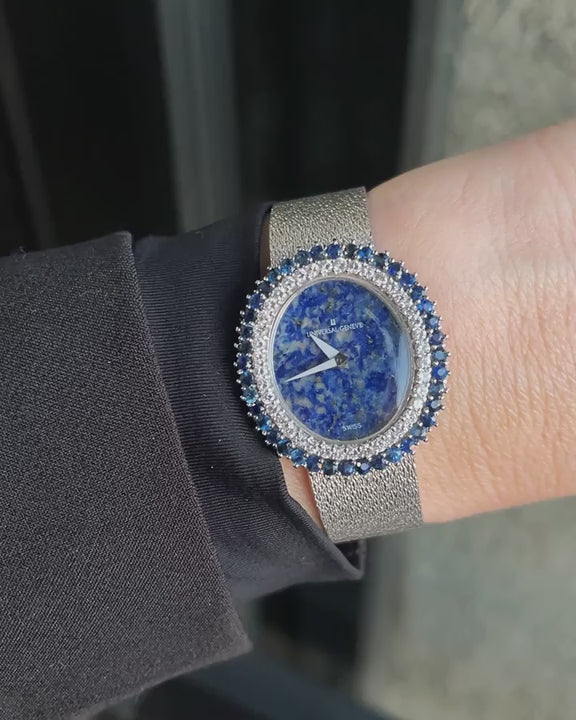 Vintage Lapis Lazuli, Diamond, & Sapphire Watch by Universal Geneve