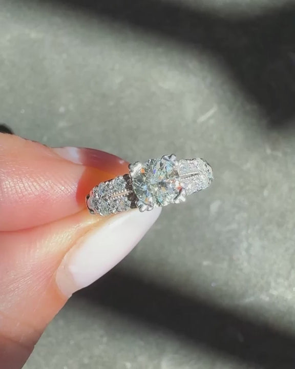 Art Deco 0.72 Ct. Transitional Cut Diamond Engagement Ring