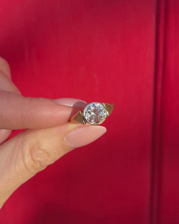 Victorian 2.27 Ct. Old European Cut Diamond Solitaire Engagement Ring Video