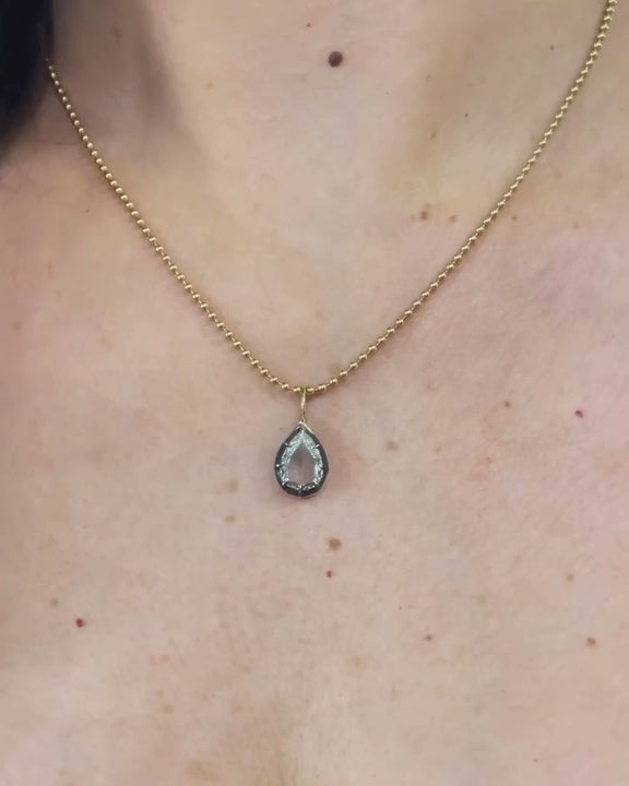 2.02 Carat Pear-Shaped Rose Cut Diamond Pendant Necklace from Bespoke by Platt