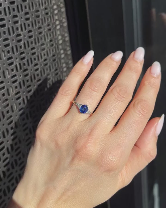 Edwardian 1.52 Ct. Sapphire & Diamond Ring