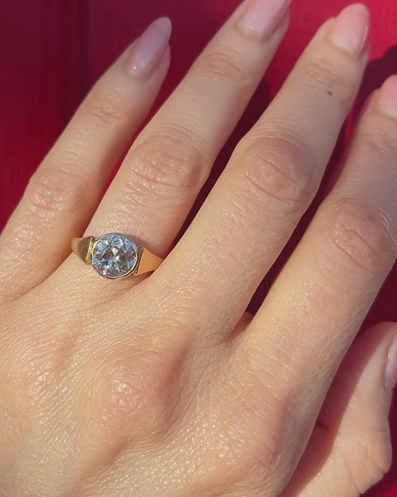 Victorian 2.27 Ct. Old European Cut Diamond Solitaire Engagement Ring