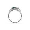 Art Deco Old Mine Cut Diamond & Emerald 2-Stone Ring