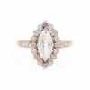 Edwardian 0.74 Carat Marquise Cut Diamond Cluster Engagement Ring
