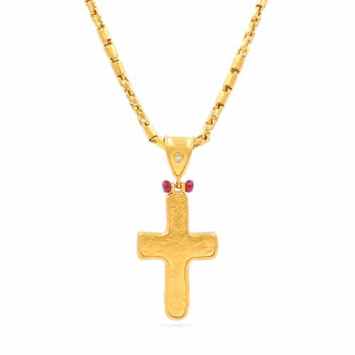 24k Gold Cross Pendant Necklace by Gurhan