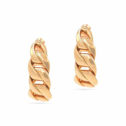 Vintage Curb Link Gold Chain Earrings by Cartier