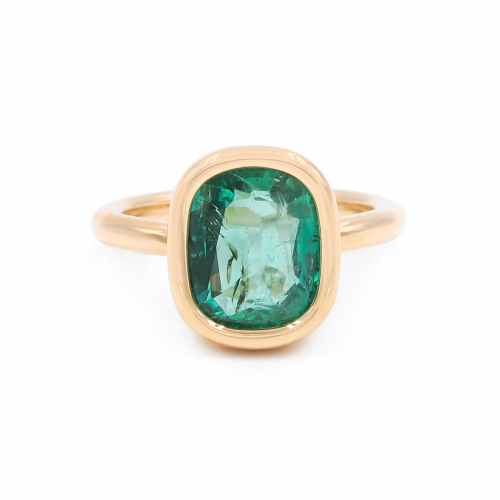 3.71 Ct. Cushion Oval Cut Emerald Ring from Bespoke by Platt