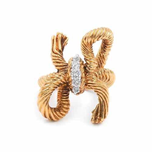 Vintage Diamond 'Knotted Rope' Ring by Kurt Wayne