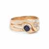 Edwardian Rose Cut Diamond & Sapphire Toi et Moi Snake Ring