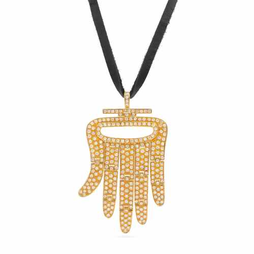 5.75 Ctw. Diamond Hamsa Hand Pendant Necklace